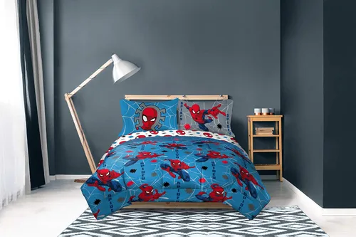 Vista 7 de Marvel Spiderman - Juego de edredón tamaño matrimonial de 5 piezas