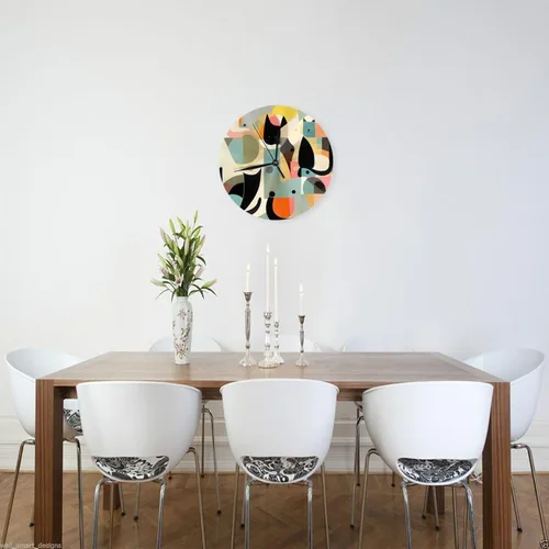 Vista 2 de Mid-Century Modern Art Cat Wall Clock 10 Inch Silent Non-Ticking Modern Clocks Battery Operated - Analog Clock Classic Round Clocks Home Decor for