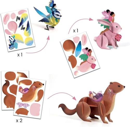 Vista 2 de DJECO Kit de manualidades de hadas – Pintura, dibuja, construye y más para el hogar, la escuela o regalos, divertido y creativo para familiares