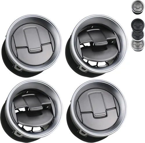 Vista 8 de TQPONLY Rejilla de ventilación del conducto de aire del calentador de AC del tablero (cromo y negro) Compatible con Ford F150 2004-2008/Lincoln Mark