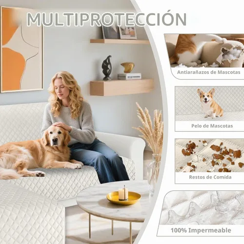 Vista 7 de HDCAXKJ Fundas impermeables para sofá modular, acolchadas de terciopelo, 2 piezas, en forma de L, lavables, gruesas, antideslizantes, con protector