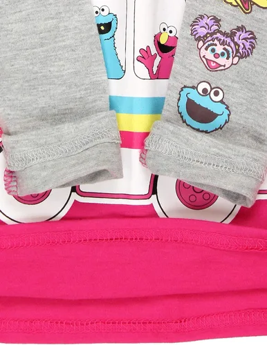 Vista 6 de Sesame Street Elmo, Big Bird, Cookie Monster, Grover, Abby Cadabby - Camiseta de manga larga para niñas pequeñas y bebés, color rosa