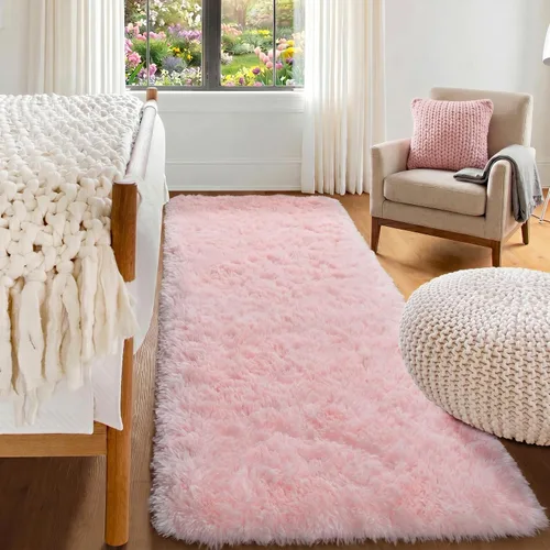 Vista 26 de ONASAR - Alfombra de pasillo negra de 2 x 6 pies, esponjosa, lavable, ultrasuave, afelpada, peluda, tapete para bebés, dormitorio de niños, armario