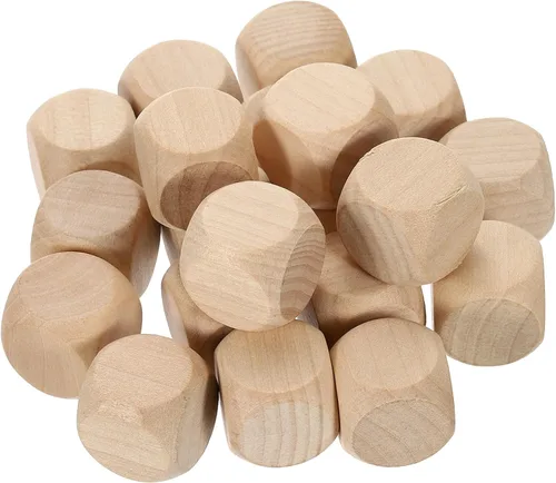 Vista 11 de uxcell 20 dados de madera en blanco, 1.97 pulgadas, cubo de madera sin terminar esquinas redondeadas, bloque cuadrado para proyectos de manualidades