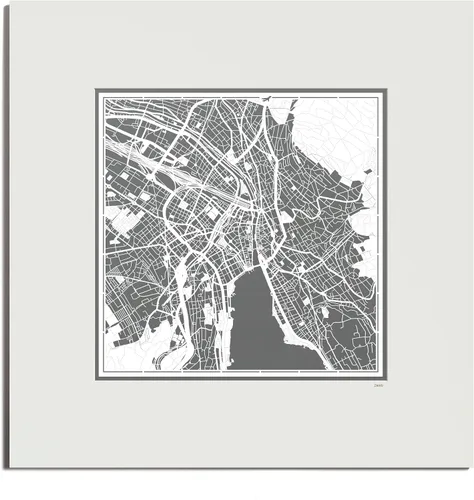 Vista 9 de O3 Design Studio Mapa de corte de papel de París, color negro mate, 20 x 20 pulgadas, arte en papel