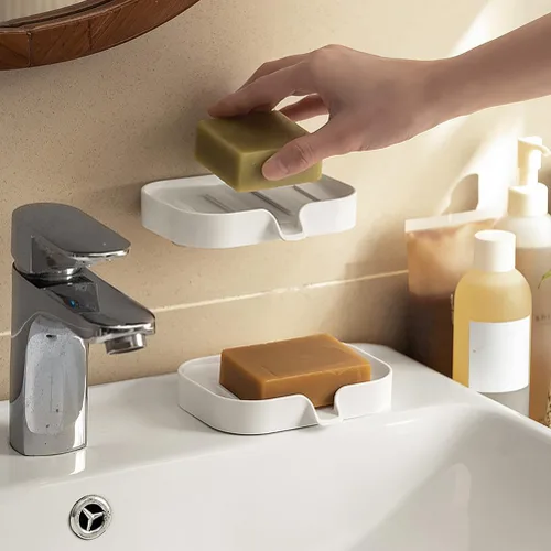 Vista 8 de Alipis Jabonera de baño autodrenante, jabonera ahorradora de jabón para ducha, baño, cocina, fregadero, bañera, esponjas de afeitar, suministros