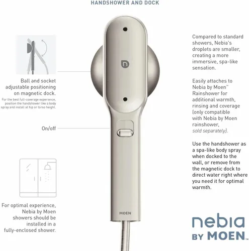 Vista 2 de Moen N207H0SRN Spa Ducha de mano, resistente a manchas níquel cepillado