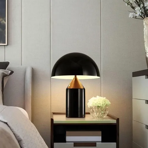 Vista 9 de Meefad Venus - Lámpara de mesa decorativa con diseño de hongo y moderna luz Negro