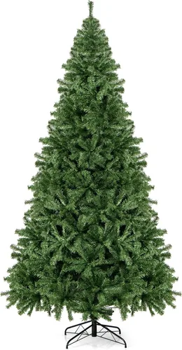 Vista 30 de Goplus Árbol de Navidad negro sin luz de 6 pies, árbol de Halloween artificial con 1036 puntas de rama, soporte de metal, árbol completo de Navidad