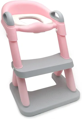 Vista 12 de Escalera de asiento de entrenamiento para niños pequeños, silla de inodoro con escalón más ancho, entrenador de baño para niños pequeños