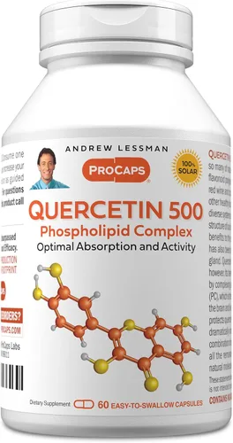 Vista 11 de ANDREW LESSMAN Quercetina 500mg - 30 Cápsulas - 500 mg Complejo único de quercetina fosfolípido, fórmula altamente absorbible para apoyar la función