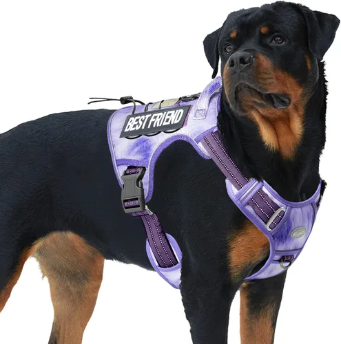Vista 59 de Auroth - Arnés táctico para perros pequeños y medianos, sin tirones, arnés ajustable para mascotas, reflectante, K9, entrenamiento, trabajo