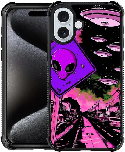 Vista 23 de CARLOCA Funda compatible con iPhone 15, increíble patrón de luz espacial nebulosa para niñas y niños, ultra protección, a prueba de golpes