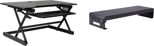 Vista 13 de Rocelco - Convertidor de escritorio para trabajar de pie con altura ajustable de 32 pulgadas - Estación de trabajo para computadora sentada o de pie