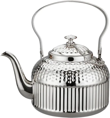 Vista 10 de SANQIAHOME Tetera antigua de acero inoxidable de 1.2L (40Oz) con infusor de cobre