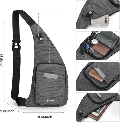 Vista 7 de G4Free Sling Bag RFID Bloqueo Sling Mochila+Bolso bandolera ligero