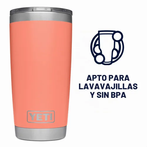 Vista 4 de Yeti Rambler - Vaso de 20 onzas, acero inoxidable, aislado al vacío con tapa MagSlider