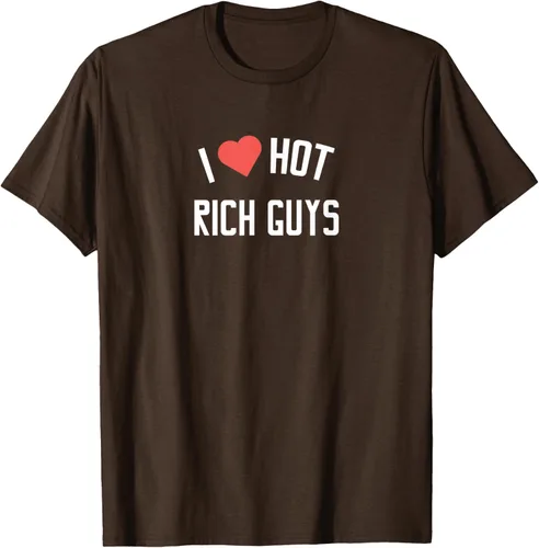 Vista 6 de RICH GUYS - Camiseta con texto en inglés "I LOVE HOT RICH GUYS