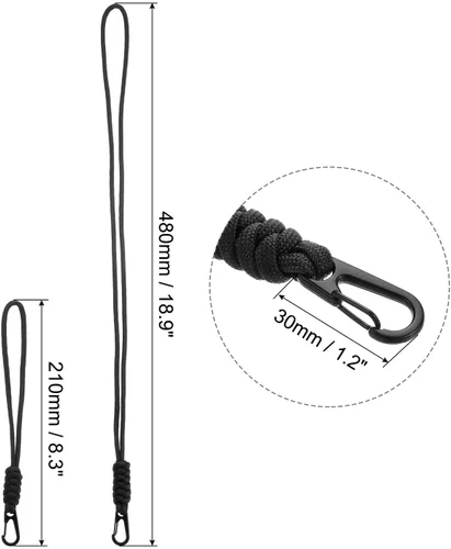 Vista 2 de PATIKIL Cordón de insignia con clip para llavero, correa de cordón para collar y cierre de metal Negro