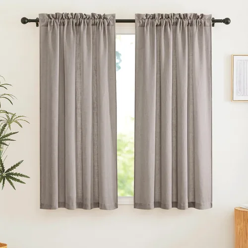 Vista 39 de RYB HOME - Cortinas de lino texturizado semitranslúcidas, privacidad media, filtro de luz, decoración de ventana para dormitorio/baño/sala de estar