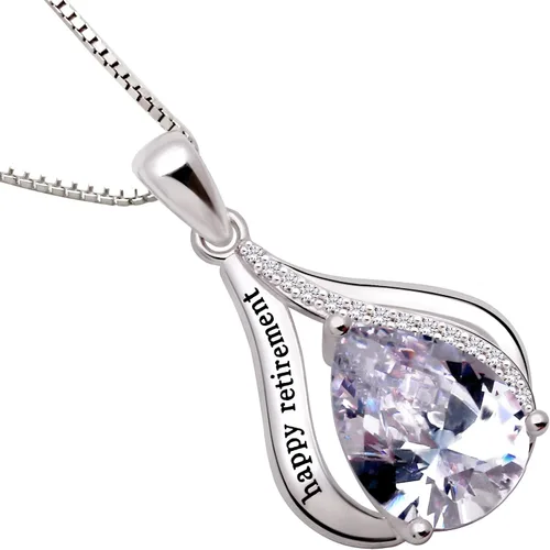 Vista 2 de ALOV Jewelry - Collar con colgante de plata de ley con circonita cúbica