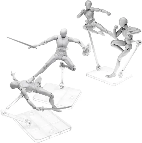 Vista 3 de 5 soportes para figuras de acción, soporte transparente para figuras de acción de montaje con base de muñeca, soporte de soporte compatible