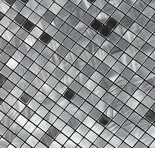 Vista 4 de XUANINY 10 piezas para despegar y pegar para cocina, panel de calcomanías de pared 3D de aluminio, azulejos de mosaico de metal autoadhesivo