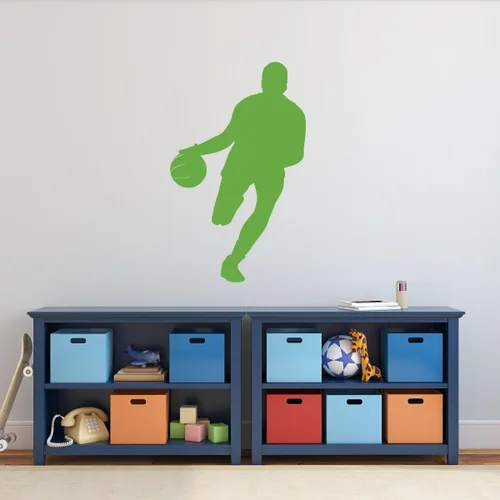 Vista 2 de Basketball Player Vinyl Wall Decal With Custom Personalized Name Boys Room Decoration