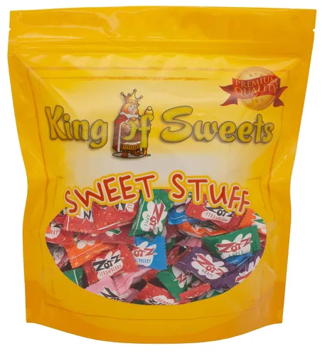 Vista 5 de Fizzy Power Candy - Caramelo de azúcar envuelto individualmente de 4 libras en una bolsa de King Of Sweets a granel
