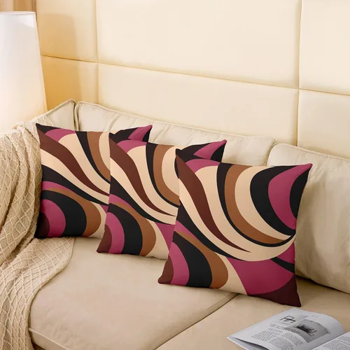 Vista 168 de Juego de 2 fundas de almohada abstractas de 16 x 16 pulgadas para niños, niñas, adolescentes, decoración de dormitorio, moderna a rayas, decoración