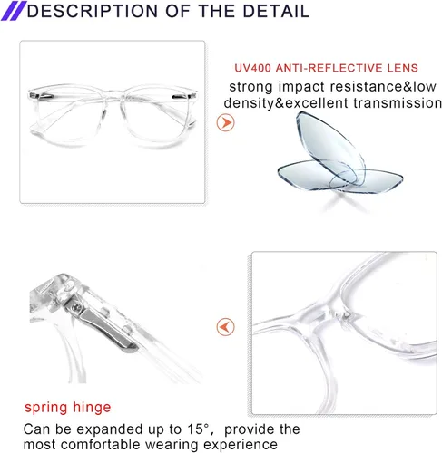 Vista 2 de SIGVAN Progressive Multifocal Computer Glasses Women Men Blue Light Blocking Reading Glasses Spring Hinge Readers