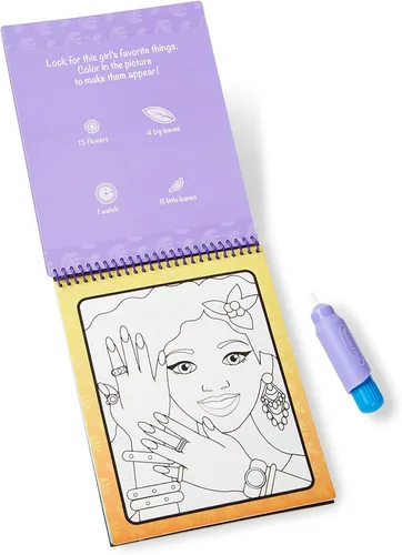 Vista 3 de Melissa & Doug On the Go Water Wow! Almohadilla reutilizable para actividades de revelación de agua, maquillaje y manicura