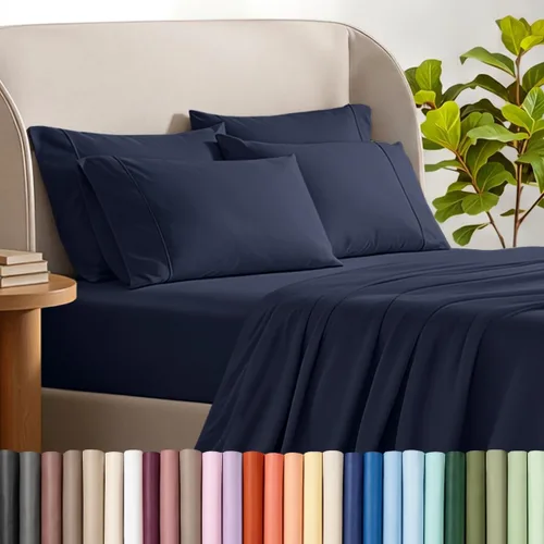Vista 18 de Bare Home Juego de sábanas 1800 ultra suaves con 4 fundas de almohada 04 - Gris