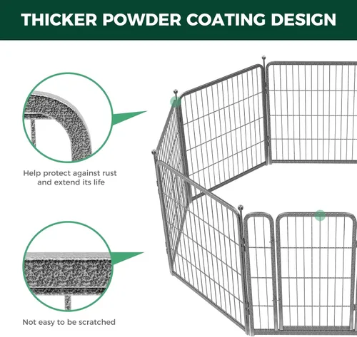 Vista 4 de FXW Aster - Corralito para perros diseñado para patio, 32 pulgadas, 16 paneles