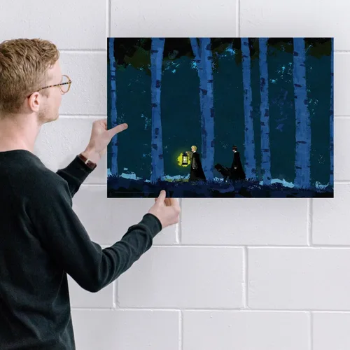 Vista 2 de MIGHTYPRINT Harry Potter Bosque Oscuro Harry Malfoy - Arte de pared (24 x 17 pulgadas)