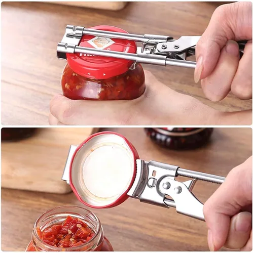Vista 7 de Master - Abrelatas y abrebotellas, ajustable multifuncional de acero inoxidable, agarrador de tapa de tarro, manual, accesorios de cocina (plateado)