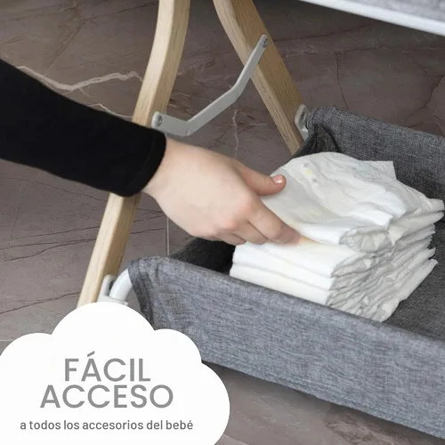 Vista 4 de KoolerThings 3 en 1 cuna/moisés para bebé, cama junto a la cama y corralito, fácil de plegar y portátil (Gris) - KoolaBaby (Gris-Aspecto Madera)
