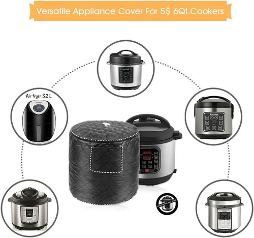 Vista 2 de Funda para freidora de aire también para olla instantánea de 6 cuartos de galón y olla a presión eléctrica con bolsillo, cubierta a prueba de polvo