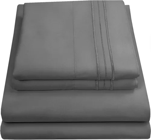 Vista 79 de Juego de sábanas extrasuaves de tamaño individual, ropa de cama transpirable y lujosa con correas elásticas integradas para las esquinas, colección