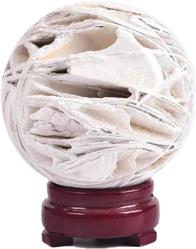 Vista 110 de JIC Gem Piedra Natural de Jaspe Africano Cristal de Curación Esfera Adivinación Bola de Piedra Preciosa, Feng Shui Reiki Aura Decoración