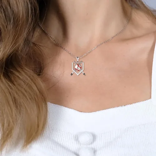 Vista 7 de oGoodsunj Collar de béisbol antiansiedad con joyería antiansiedad plata de ley 925 atletas de sóftbol americano regalo para hombres niños y mujeres