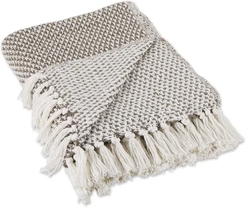 Vista 13 de DII - Manta rústica de algodón con flecos para silla, sofá, picnic, camping, playa, uso diario