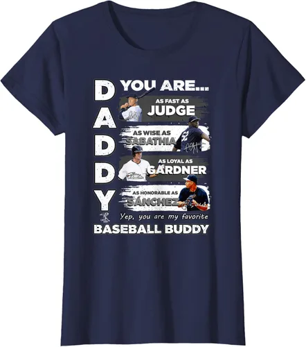 Vista 4 de Camiseta de Aaron Judge Yankees - Daddy You are Baseball Buddy Azul Marino