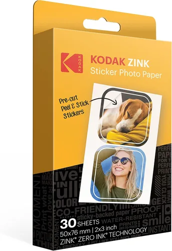 Vista 3 de KODAK - Papel fotográfico ZINK con respaldo adhesivo de 2 x 3 pulgadas (20 hojas) - Compatible con la cámara instantánea Kodak Printomatic