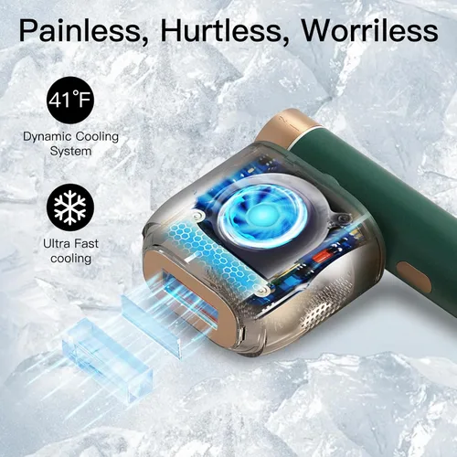 Vista 2 de Depilación láser, BoSidin depilación IPL con enfriamiento de hielo sin dolor, rejuvenecimiento facial SR 2 en 1, 6+1 modos, 6 niveles de depilación
