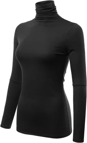 Vista 2 de Fashionolic - Suéter para mujer, de manga larga y cuello alto, ligero, sin botones (talla de la S a la 3X, fabricado en Estados Unidos)