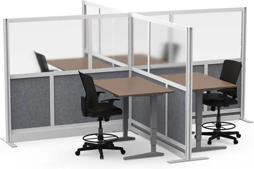 Vista 8 de Luxor MW-7070-FCG - Sistema modular de división de ambientes de pared, marco plateado, 70 pulgadas de ancho x 15.75 pulgadas de profundidad x 70