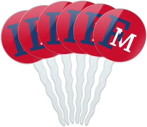Vista 363 de Abilene Christian - Juego de 6 palillos para cupcakes con logotipo secundario