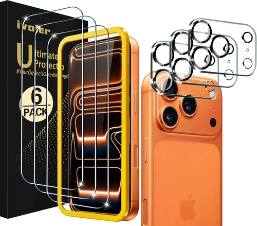 Vista 11 de ivoler Paquete de 3 + 3 protectores de pantalla de vidrio templado para iPhone Air de 6.5 pulgadas con protector de lente de cámara con marco