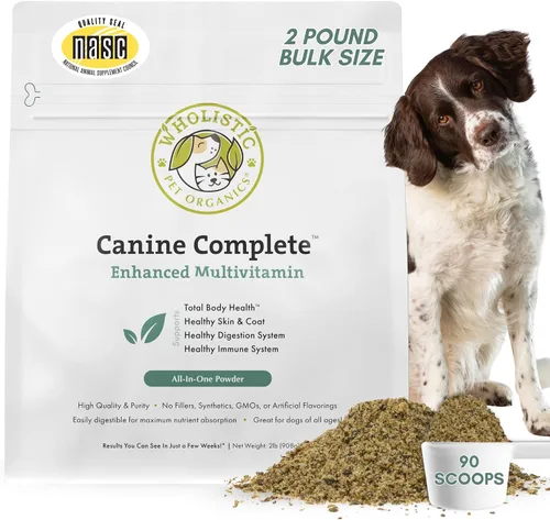 Vista 14 de Wholistic Pet Organics Canine Complete - Polvo multivitamínico para perros, 1 libra, vitaminas diarias para perros y suplementos para alimentos